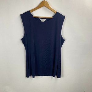 Exclusively Misook Sleeveless Navy Blue Top